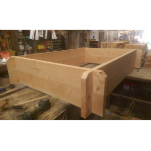 wooden raised bed for the garden